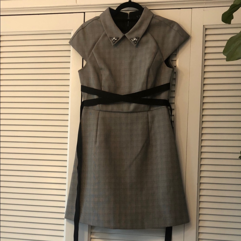 Zara size M gray collared dress